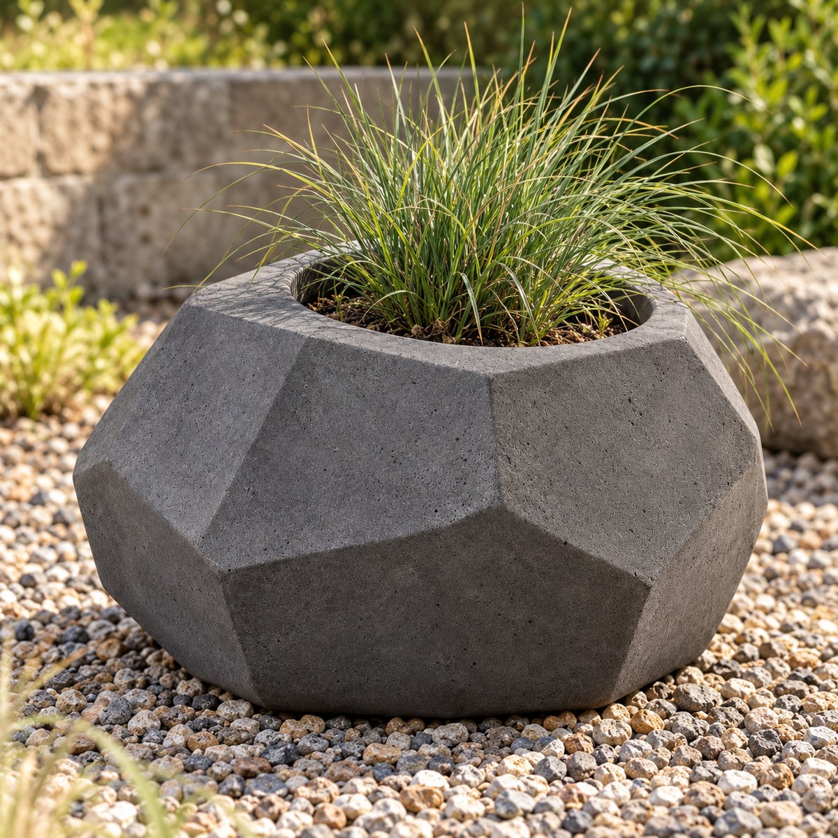 Faceted Boulder Planter