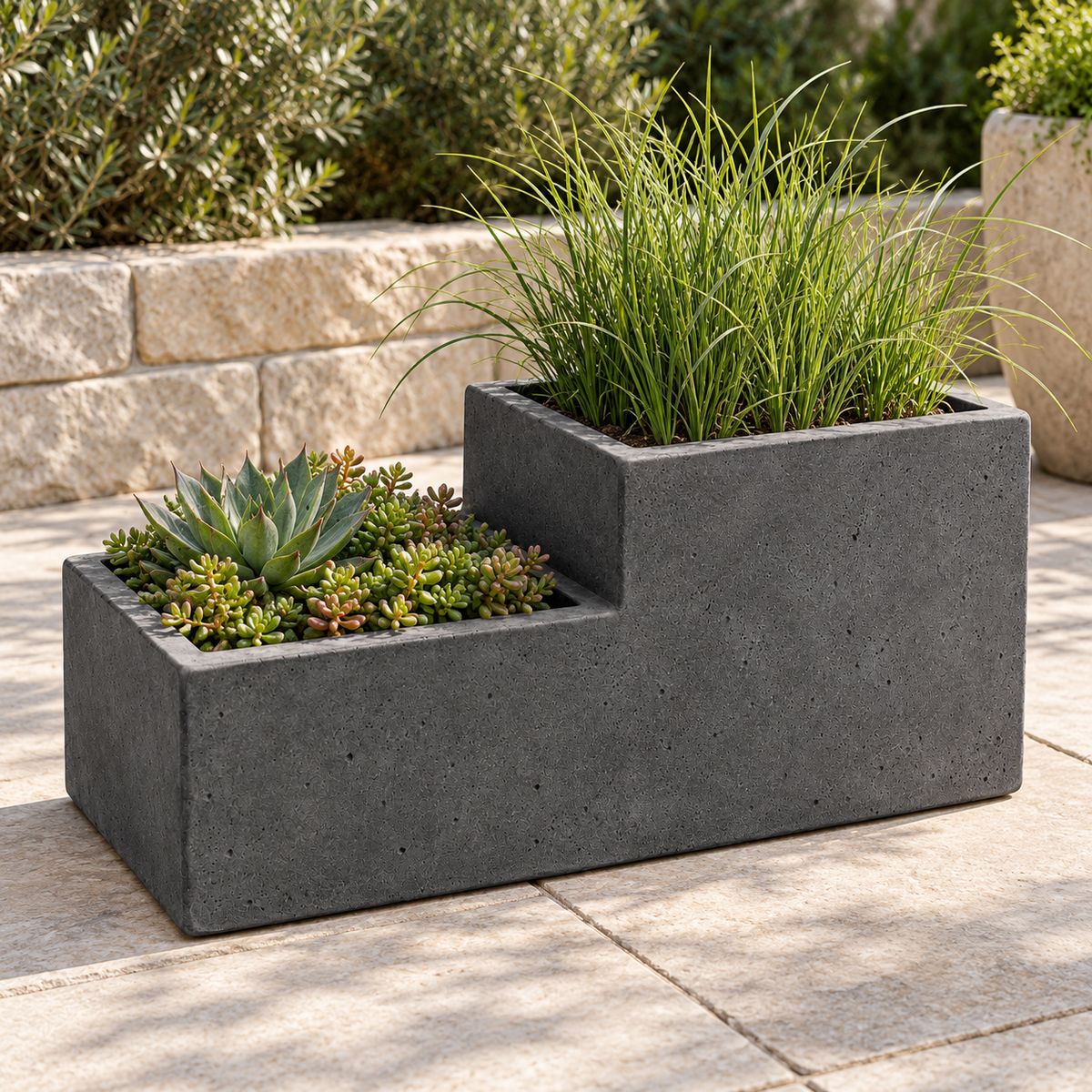 Stepped Twin-Basin Planter