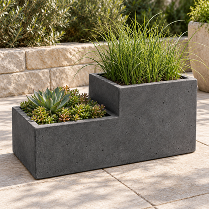 Stepped Twin-Basin Planter